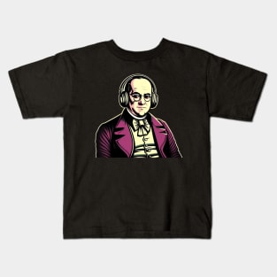 Money Moves Ben Franklin Retro Headphones II Kids T-Shirt